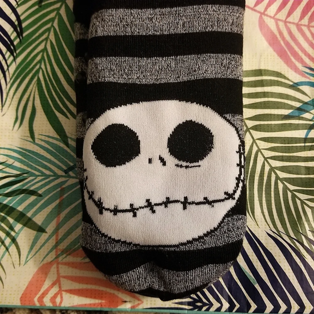 Disney Nightmare Before Christmas Jack Skellington Fuzzy Babba Slipper Socks NWT